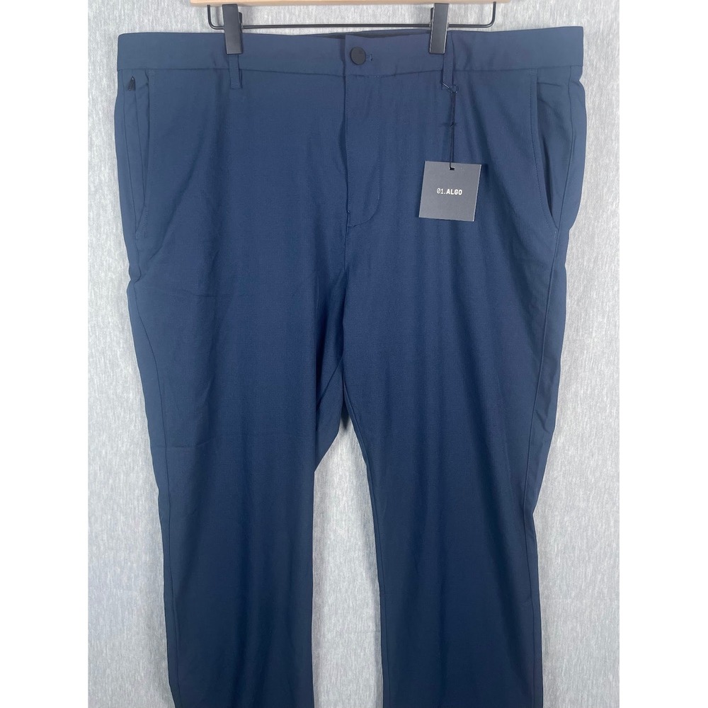 NWT 01.ALGO Mens Performance Pants 40x32 Navy Blue Wicking Trousers